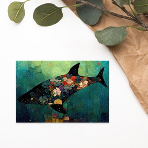 Cartão postal de tubarão - Great White Card Ocean Sealife
