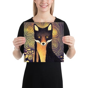 Black Fox Poster Print - Animal Wildlife Wall Art - Melanistic Fox By Cosmic Honk