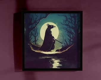 Rat Art Poster: Grim Reaper Dark Goth Design (Matte Print)