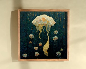 Jellyfish Poster Print - Ocean Theme, Matte Finish