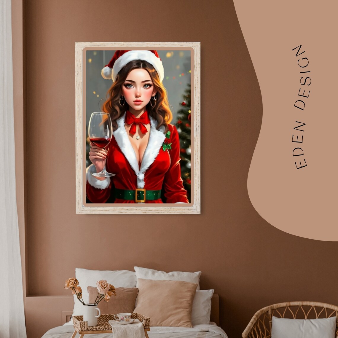 Christmas Girl Printable Wall Art Holiday Gifts Xmas Home Decor Perfect