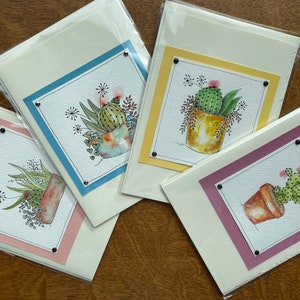 4 cartes aquarelles originales