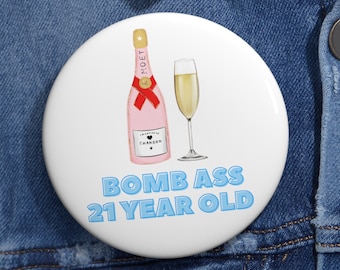 Bomb Ass 21st Birthday Pin, Party Accessory