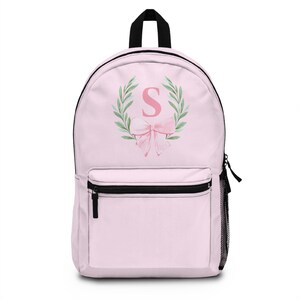 Coquette Initial Backpack - Sac à dos monogramme personnalisé, Sac prénom personnalisé, Sac à dos scolaire pour ados, Sac à dos de voyage tendance, Mode