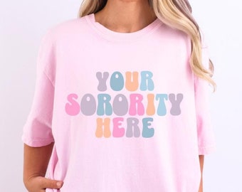 Custom Sorority T-Shirt: French Macaroon Letter Tee