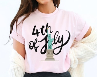 Camiseta de la Estatua de la Libertad del 4 de julio: Camiseta patriótica del Día de la Independencia
