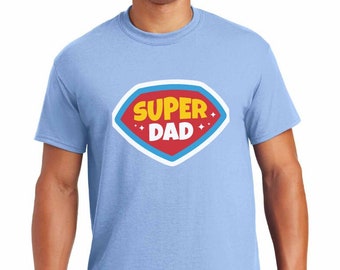 T-shirt en coton super papa Chemise fête des pères Cadeau fête des pères Chemise papa super-héros T-shirt couleurs confort pour papa Joyeuse fête des pères