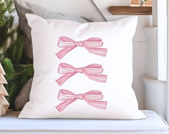 Cojín decorativo cuadrado con lazos rosas Coquette