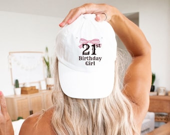 21. Geburtstagskind Baseballkappe: Western Coquette Pink Bow Hat