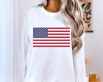 American Flag Sweatshirt: Patriotic USA Pride Crewneck