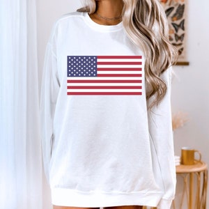 American Flag Sweatshirt: Patriotic USA Pride Crewneck