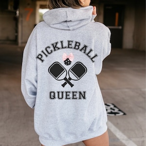 Felpa con cappuccio Pickleball Queen - Regalo per giocatori di Pickleball, Abbigliamento per amanti del Pickleball, Felpa con cappuccio sportiva, Campione di Pickleball