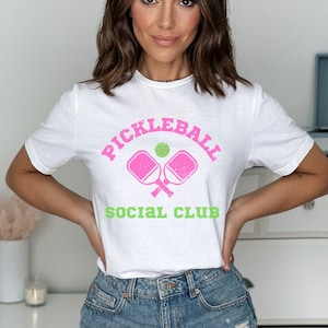Pickleball Social Club Cotton Tee, Pickleball Shirt, Pickleball Lover Gifts
