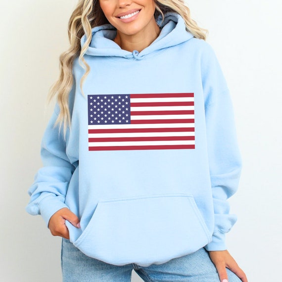 Oversized American Flag Hoodie: Patriotic USA Sweatshirt - Etsy