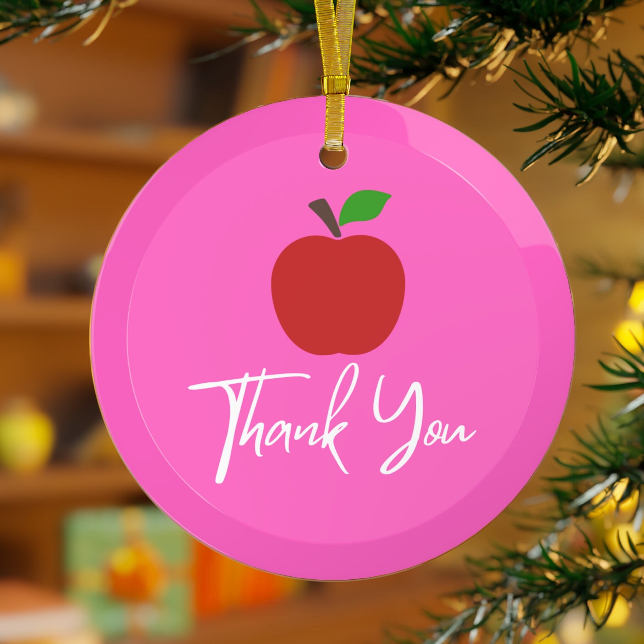 Teacher Thank You Glass Ornament, Teacher Thank You Gift, Teacher Thank