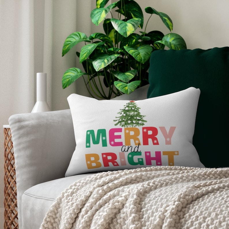 BlondeGirlGraphicsCo Christmas Decor Lumbar Pillow - Thumbnail 3