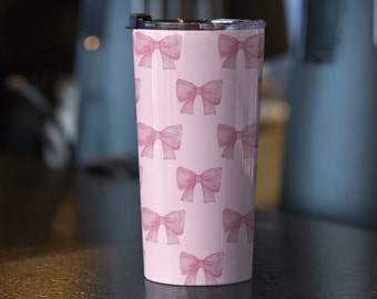 Rosa Schleife Coquette Becher: Thermotasse aus Edelstahl für unterwegs