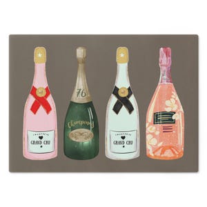 Champagneflessen Glazen snijplank, keukendecor, foodiecadeau, housewarmingcadeau, kaasplank, huwelijkscadeau