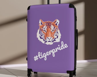 Purple Tiger #tigerpride Koffers met telescopisch handvat, spinnerwiel, 3 maten