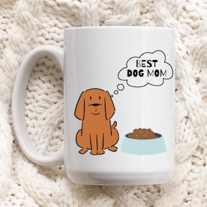 Best Dog Mom Mug - 15oz Ceramic White Coffee Mug for Dog Lovers