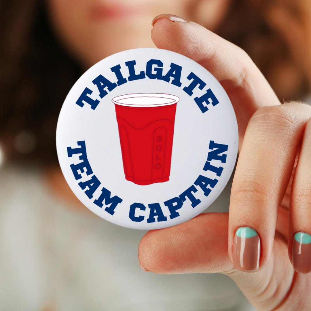 Tailgate Team Captain Pin: Red & Navy Game Day Button - Etsy