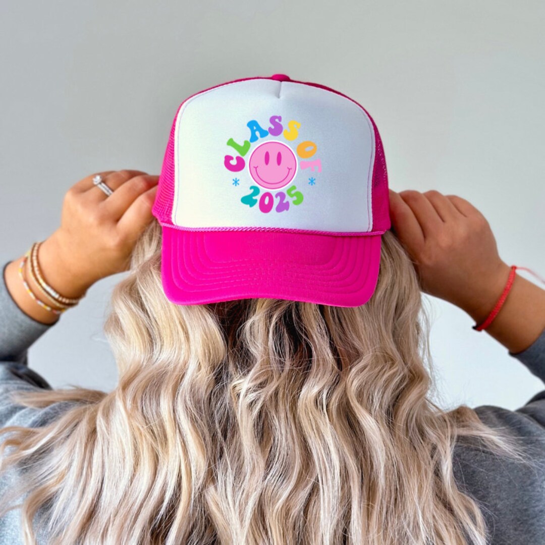 Class of 2025 Seniors Smiley Face Mesh Trucker Hat, 2025 Seniors
