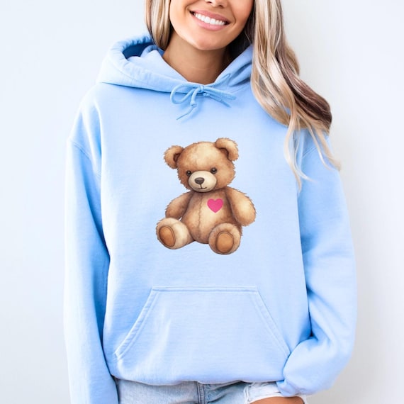 Splodge Teddy Parties – Sweat à Capuche Cœur En Fourrure Et Jean Pour Ours 40 Cm, Compatible Build A Bear