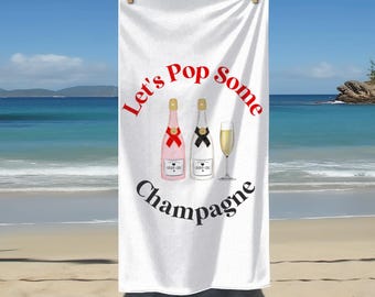 Champagne Beach Towel: Bachelorette Party Pool Blanket