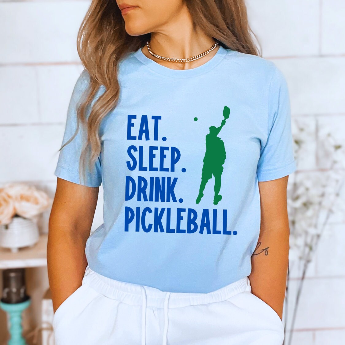 Eat, Sleep, Drink, Pickleball Cotton Tee, Pickleball Shirt, Gifts for The Pickleball Lover