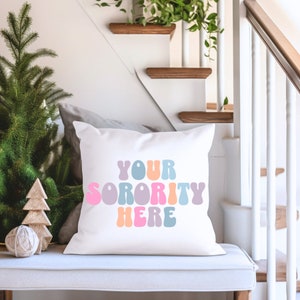 Almohada de hermandad personalizada, cojín con letras griegas personalizado, regalo de hermandad, almohada decorativa de hermandad, regalo de Big Little Reveal