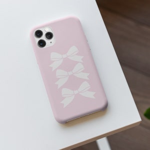 Pink Coquette Bow iPhone Case: Triple Bow Design, Protective Cover