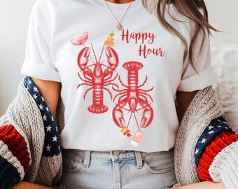 Hummer Happy Hour T-Shirt: Sommer BBQ Strandparty T-Shirt