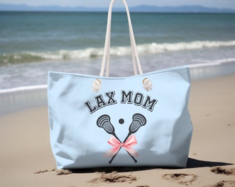 Lacrosse Mom Tote Bag: Large Travel Carryall with Rope Handles