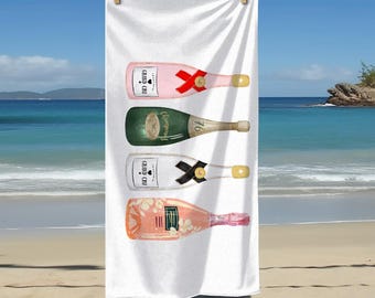 Champagne Bottles Beach Towel: Luxury Bachelorette Party Gift