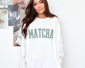Matcha Lover Crewneck Sweatshirt: Cozy Green Tea Top