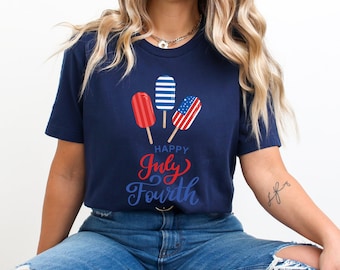 4th of July Popsicle T-Shirt: Red, White & Blue American Pride