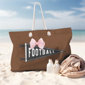 Football Mom Rope Tote Bag: Large Coquette Travel Bag