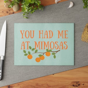 Mimosas Glass Cutting Board, Brunch Lover Gift, Kitchen Decor, Drink Lover, Mimosa Bar, Breakfast Gift