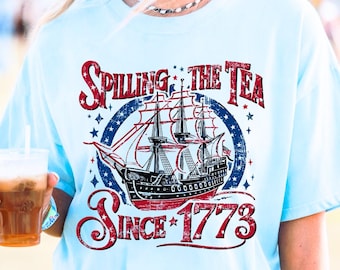 Lustiges 4. Juli T-Shirt: Spilling the Tea Beads seit 1773
