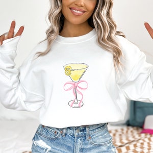 Lemon Drop Martini Sweatshirt: Coquette Bow Crewneck, Bachelorette Party