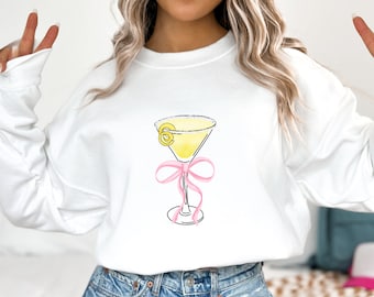 Lemon Drop Martini Sweatshirt: Coquette Bow Crewneck, Bachelorette Party