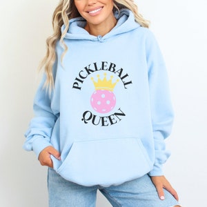 Felpa con cappuccio Pickleball Queen - Regalo per gli amanti del pickleball, maglione con cappuccio unisex, abbigliamento per giocatori di pickleball, regalo per il pickleball