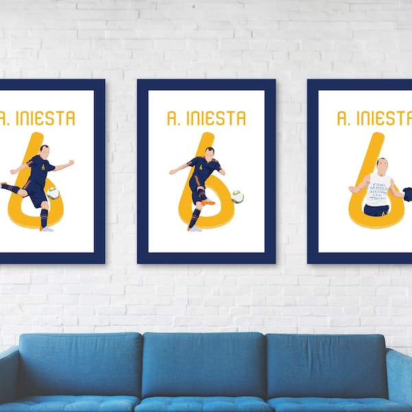 2010 Andrés Iniesta Wall Art Series | Spain España World Cup Canvas/Print | Football/Soccer Gift for Him/Friend/Dad | Custom Vintage Poster