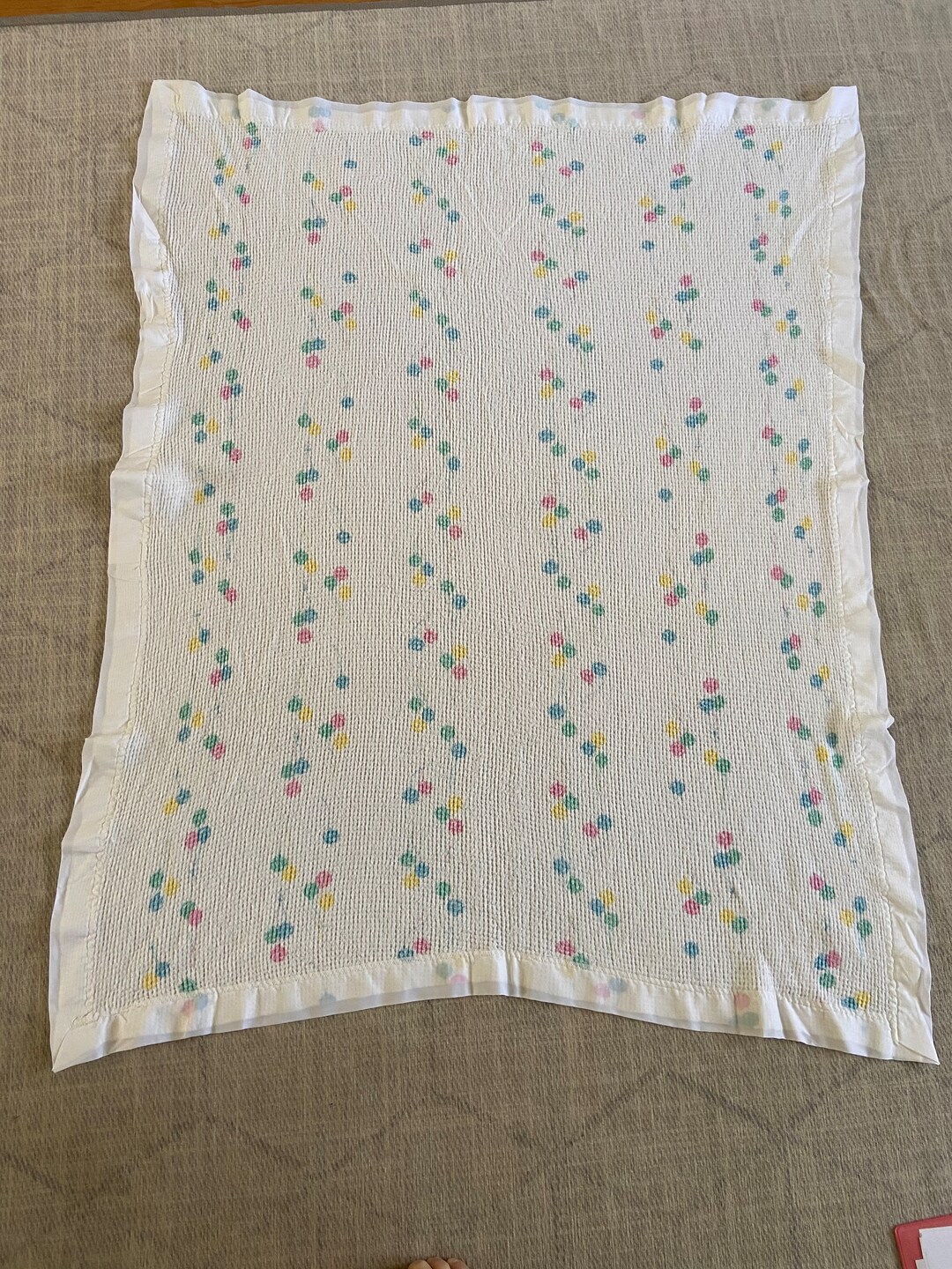 Vintage Baby Acrylic Balloon Baby Blanket Thermal Etsy