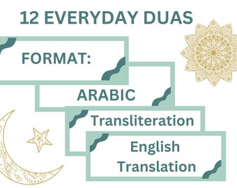 Daily Duas | 12 Everyday Duas | Islam | Muslim | Reminders | Dhikr | Eid Gift | Ramadan | Education | Dua