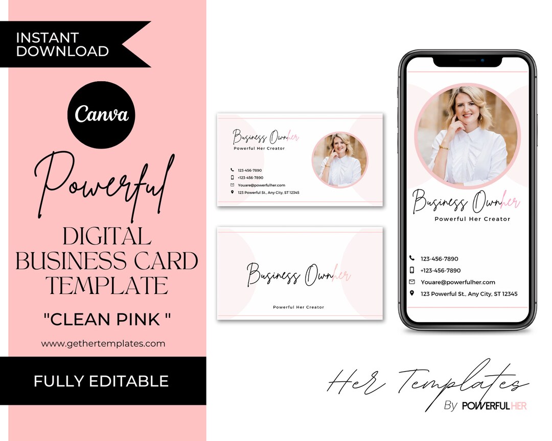 Editable Business Card Design, DIY Editable Template, Instant Download