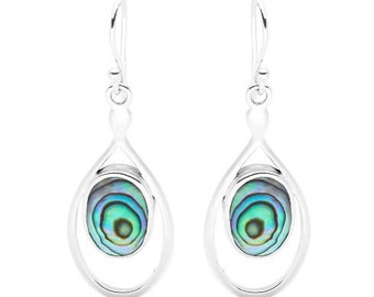 925 Solid Silver Earring, Abalone Shell Earring, Gift For Her, Earwire Earrings