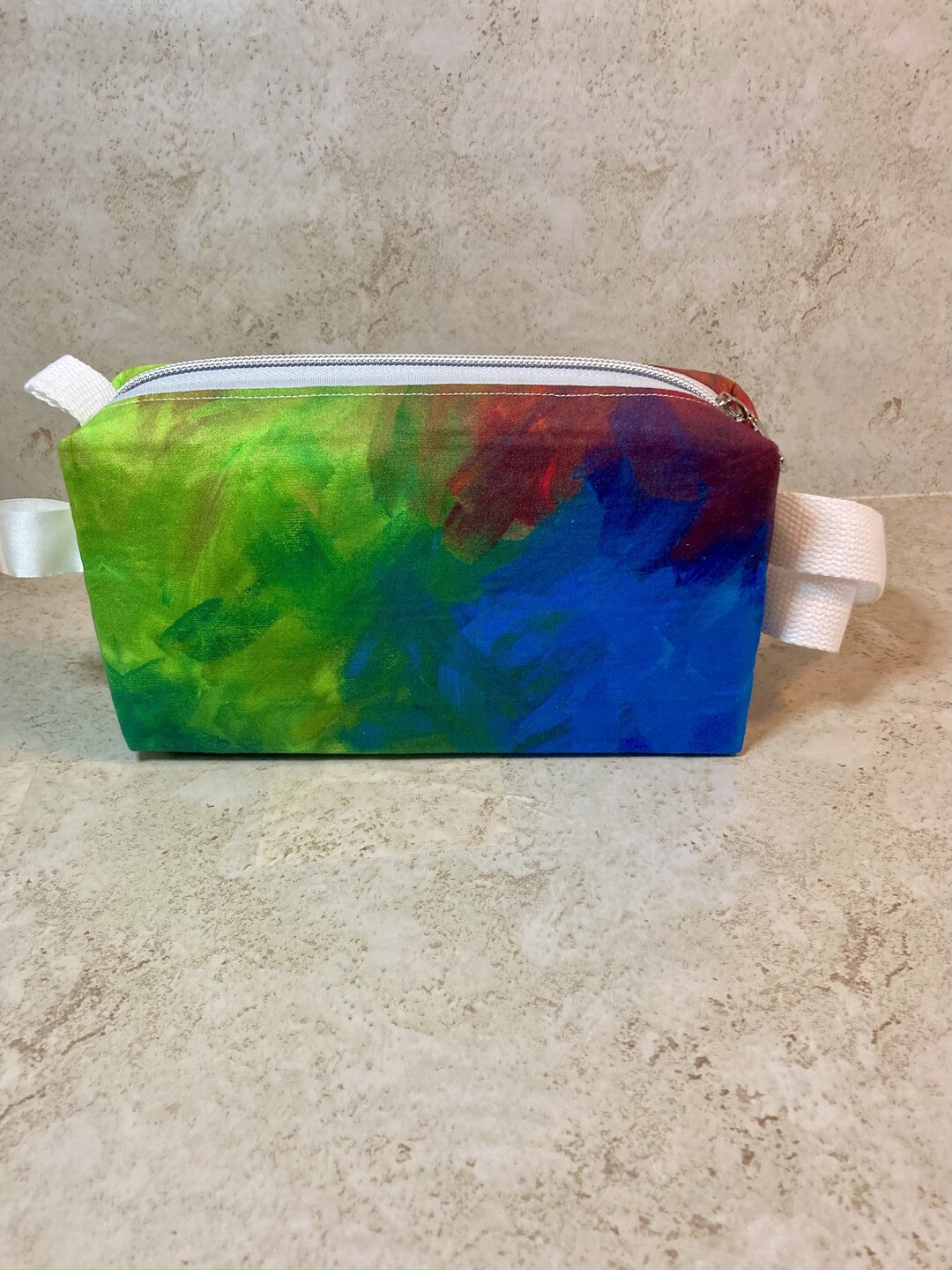 Tiedye Rainbow Quilted Bag Box Bag Cotton Catchall Pouch Etsy