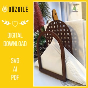 Serviettenhalter / Rattan Stil / nur digitale Datei / Digital / Laser geschnitten / SVG-Datei / Glowforge / Interior Decor / Vektor