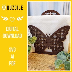 Napkin Holder / Rattan Style / DIGITAL File Only / Digital / Butterfly / Laser Cut / SVG File / Glowforge / Interior Decor / Vector